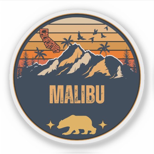 Sticker Malibu, Californie (Devant)