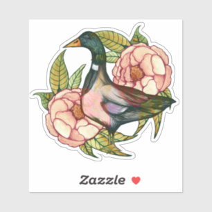Sticker Mallard Duck Peony Amateurs de nature
