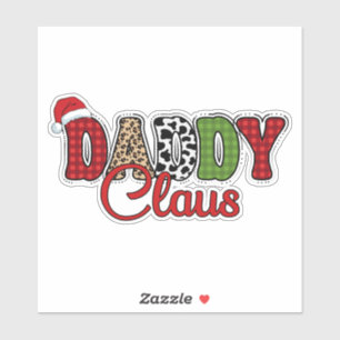 Sticker Mama Claus Christmas Plaid Text Design-50096