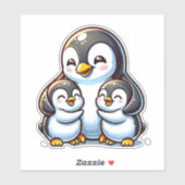 Sticker Mama Penguin et ses enfants (Feuille)