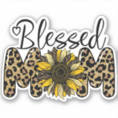 Sticker Maman bénie Guépard léopard tournesol mignon (Devant)