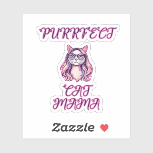 Sticker Maman Chat Parfaite Design Parent Félin (Feuille)