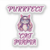 Sticker Maman Chat Parfaite Design Parent Félin (Devant)