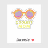 Sticker maman cool avec lunettes de soleil cool (Feuille)