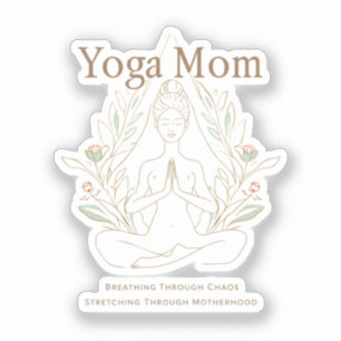 Sticker Maman de yoga qui respire à travers la maternité