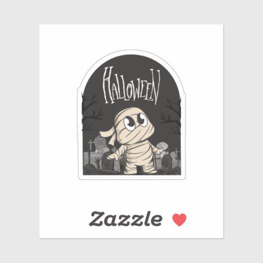Sticker Maman d'Halloween mignonne (Feuille)