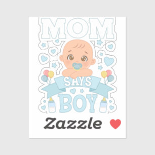 Sticker Maman dit Grossesse Garçon Vinyl rose ou bleu