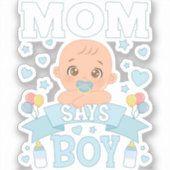 Sticker Maman dit Grossesse Garçon Vinyl rose ou bleu (Recto)