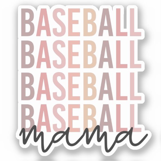 Sticker Maman du baseball | Cadeau de baseball maman (Recto)