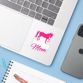 Sticker Maman du cheval (Ordinateur portable avec iPhone)
