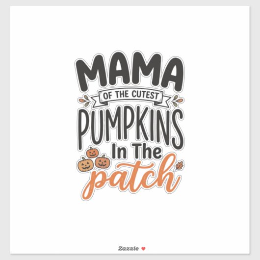 Sticker Maman du plus mignon Citrouilles Conception de mai (Feuille)