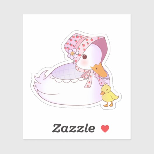 Sticker Maman Et Bébé Canard (Feuille)