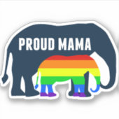 Sticker Maman gay pride Fier LGBT Mama Elephant (Devant)
