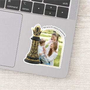 Sticker MAMAN Reine de ma vie, Écriture Dorée Échiquier No