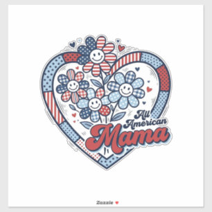 Sticker Maman tout américaine Design de chemise à fleurs p