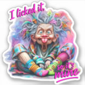 Sticker Mamie drôle "Je l’ai cueillie, c’est la mienne" Re (Devant)