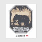 Sticker Mammoth Cave National Park Wooly Mammoth Emblem (Feuille)