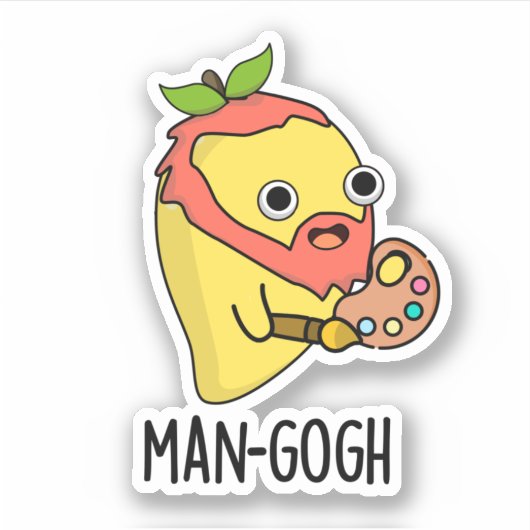 Sticker Man gogh Funny Artiste Mango Pun (Devant)