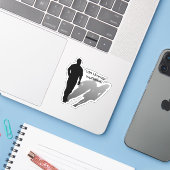 Sticker Man Missing Woman Silhouette (Ordinateur portable avec iPhone)