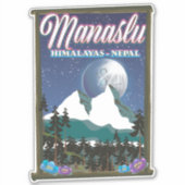 Sticker Manaslu Himalayas Népal carte de l'affiche (Devant)