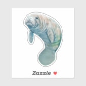 Sticker Manate flottant dans l'autocollant à eau (Feuille)