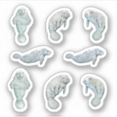 Sticker Manatee Set Vinyl Personnalisé (Devant)