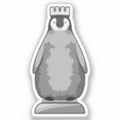 Sticker Manchot comme roi de pièce d'échecs (Recto)