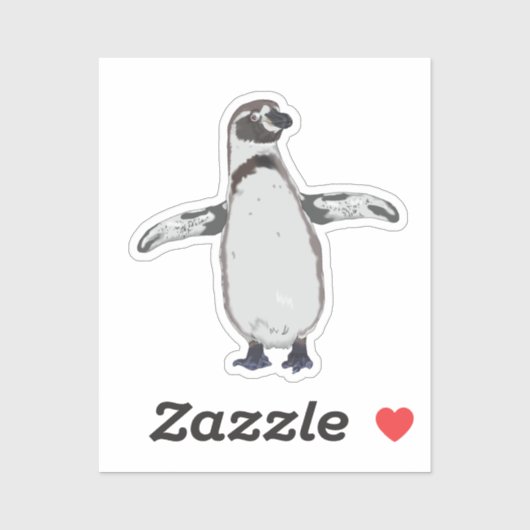 Sticker Manchot de dessin animé (Feuille)