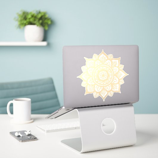 Sticker Mandala (Ordinateur portable sur le bureau)