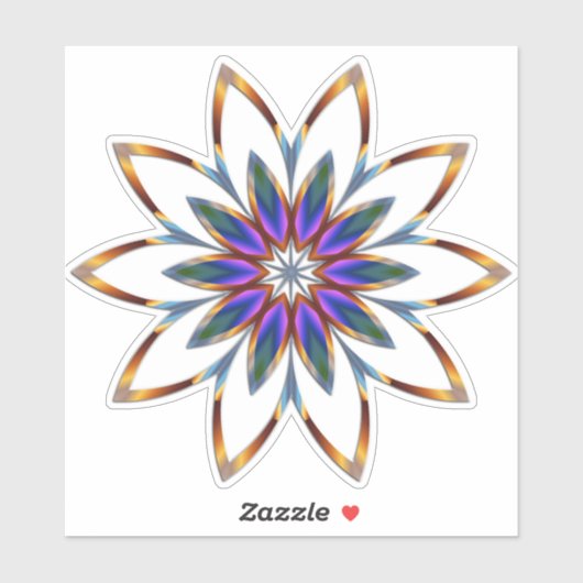 Sticker Mandala à fleurs, délicat et décoratif, (Feuille)