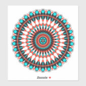 Sticker Mandala amérindienne (Feuille)