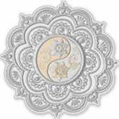 Sticker Mandala argent et or (Devant)