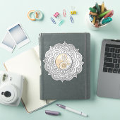 Sticker Mandala argent et or (Couverture iPad)
