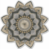Sticker Mandala Art Déco inspirée Noir, Argent et Or (Devant)