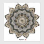 Sticker Mandala Art Déco inspirée Noir, Argent et Or (Feuille)