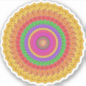 Sticker Mandala Ball jaune style crochet -  (Devant)