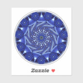 Sticker Mandala Birthstone Sapphire septembre (Feuille)