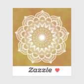 Sticker Mandala blanc sur fond doré (Feuille)
