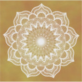 Sticker Mandala blanc sur fond doré (Devant)
