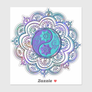 Sticker Mandala bleu et violet