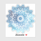 Sticker mandala bleu marine dessiné à la main (Feuille)