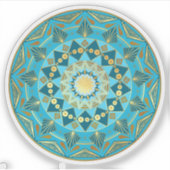 Sticker Mandala bleu or (Devant)