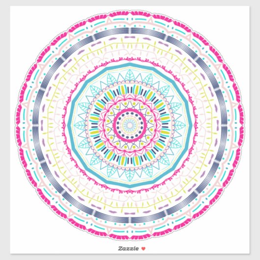 Sticker mandala coloré (Feuille)