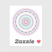 Sticker mandala coloré (Feuille)