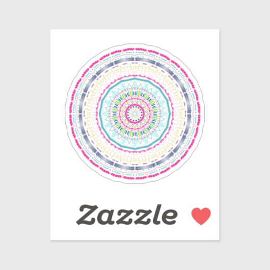 Sticker mandala coloré (Feuille)