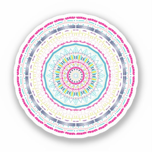 Sticker mandala coloré (Recto)