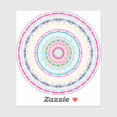 Sticker mandala coloré (Feuille)