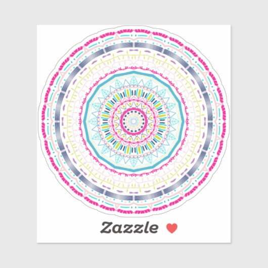 Sticker mandala coloré (Feuille)