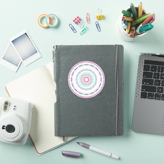 Sticker mandala coloré (Couverture iPad)