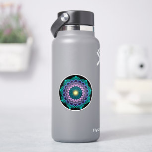 Sticker Mandala Coloré sur Fond Noir